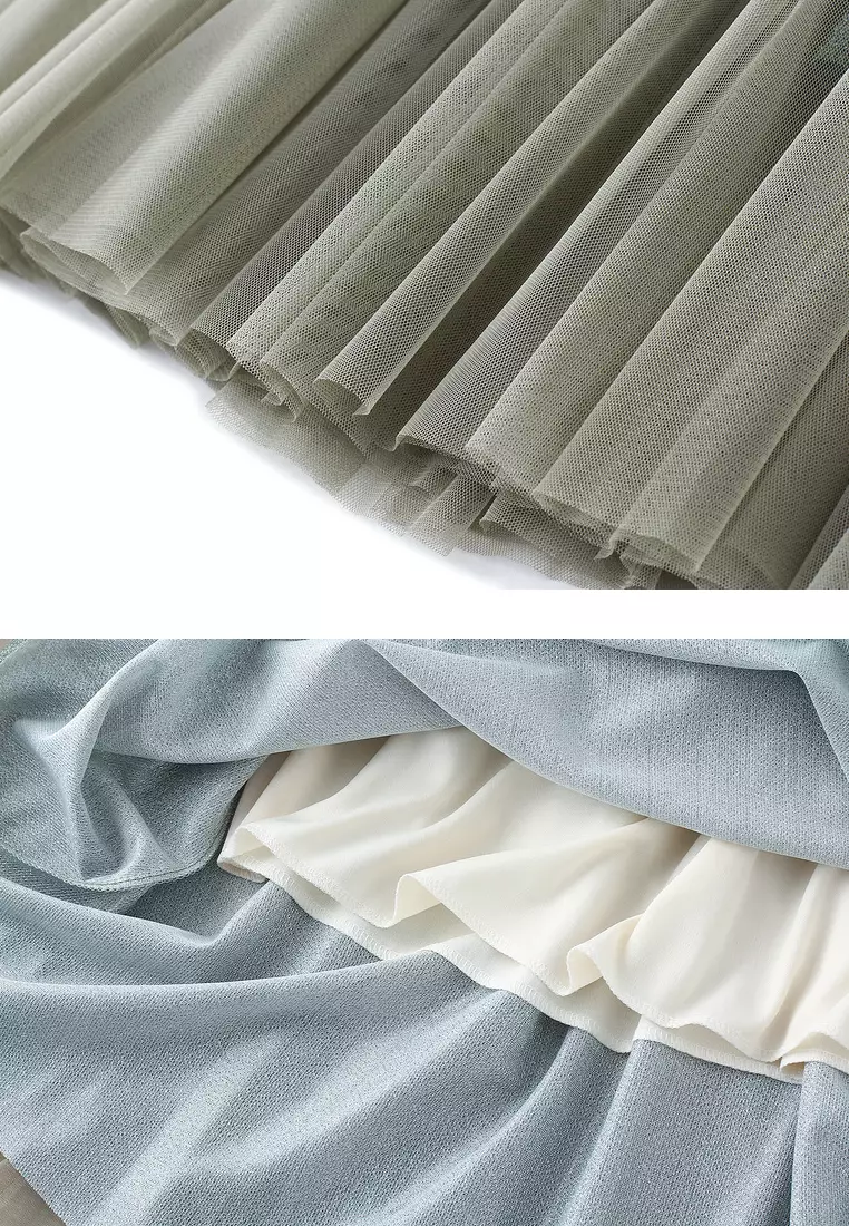 ‌Gradient Metallic Tulle Skirt AF8705