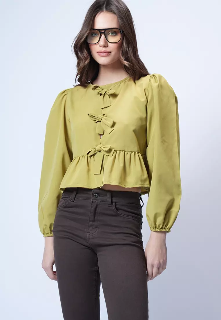 Bow Peplum Blouse