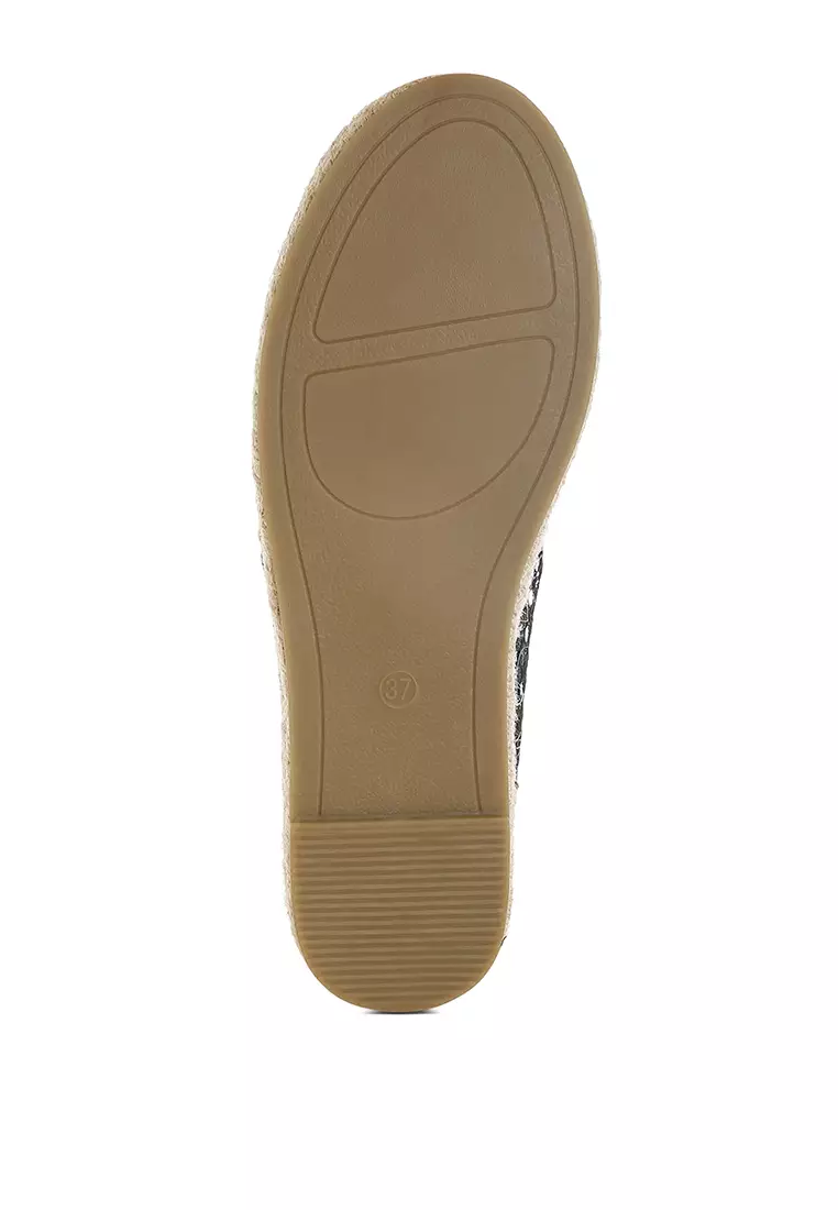 Mesh Espadrille Loafers In Black