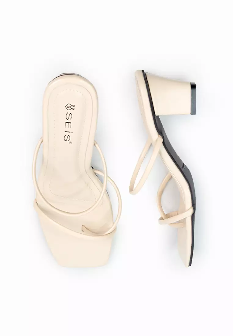 Seis Sophie Sandal Heels-CREAM