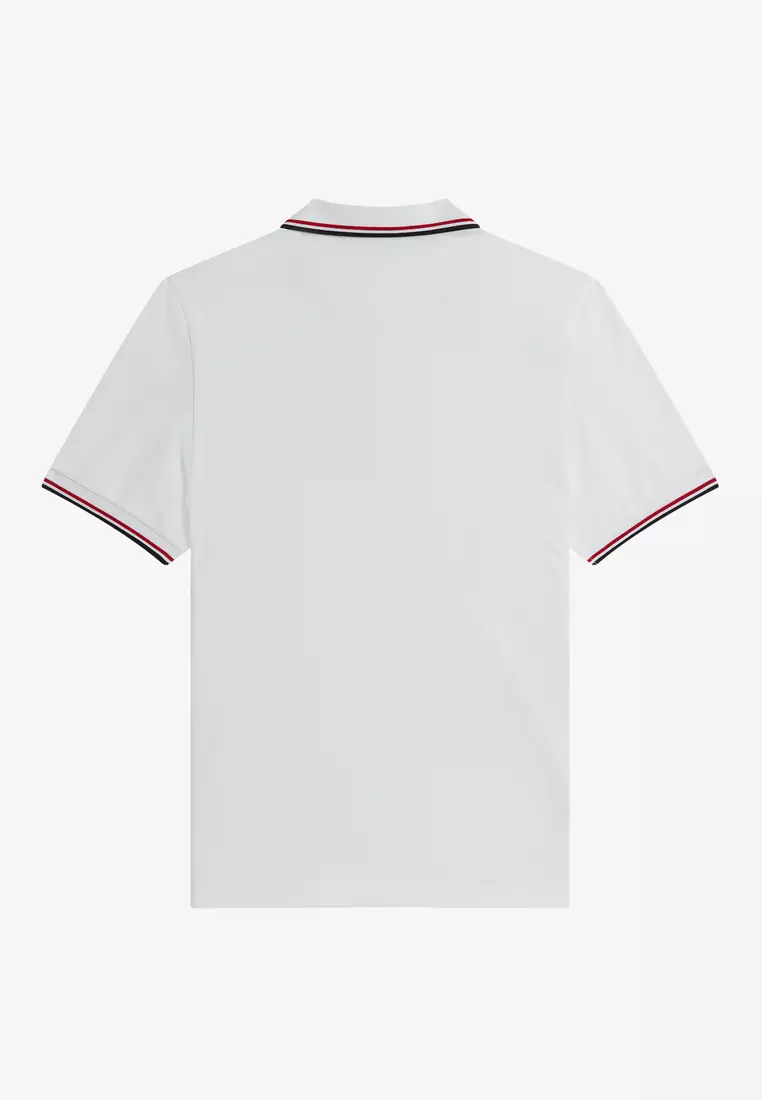 Fred Perry M3600 Twin Tipped Fred Perry Shirt (White / Bright Red / Navy)