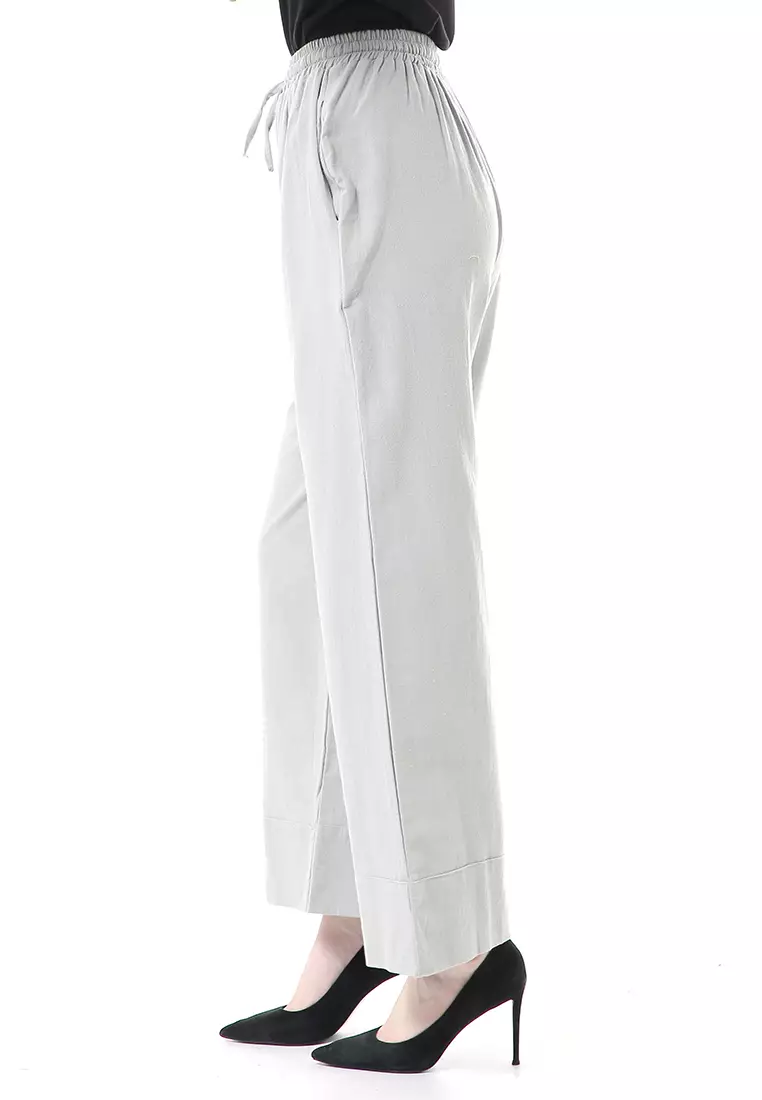 Farah Cullote Pants Design Simple Casual Relaxed Fit - Light Grey