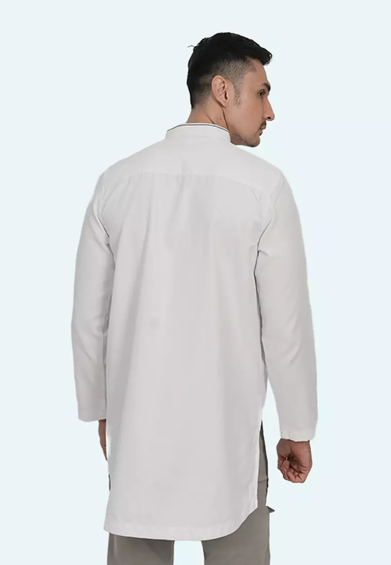 LGS - Kemeja Koko Pria - Reguler Fit - Kerah Shanghai - Putih - Lengan Panjang - CSH.283.S2071K.444.C-L/S