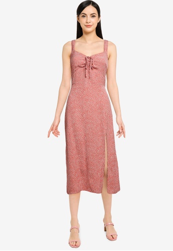 Abercrombie & Fitch pink Cinch Front Midi Dress 0E3AFAAB0A869CGS_1
