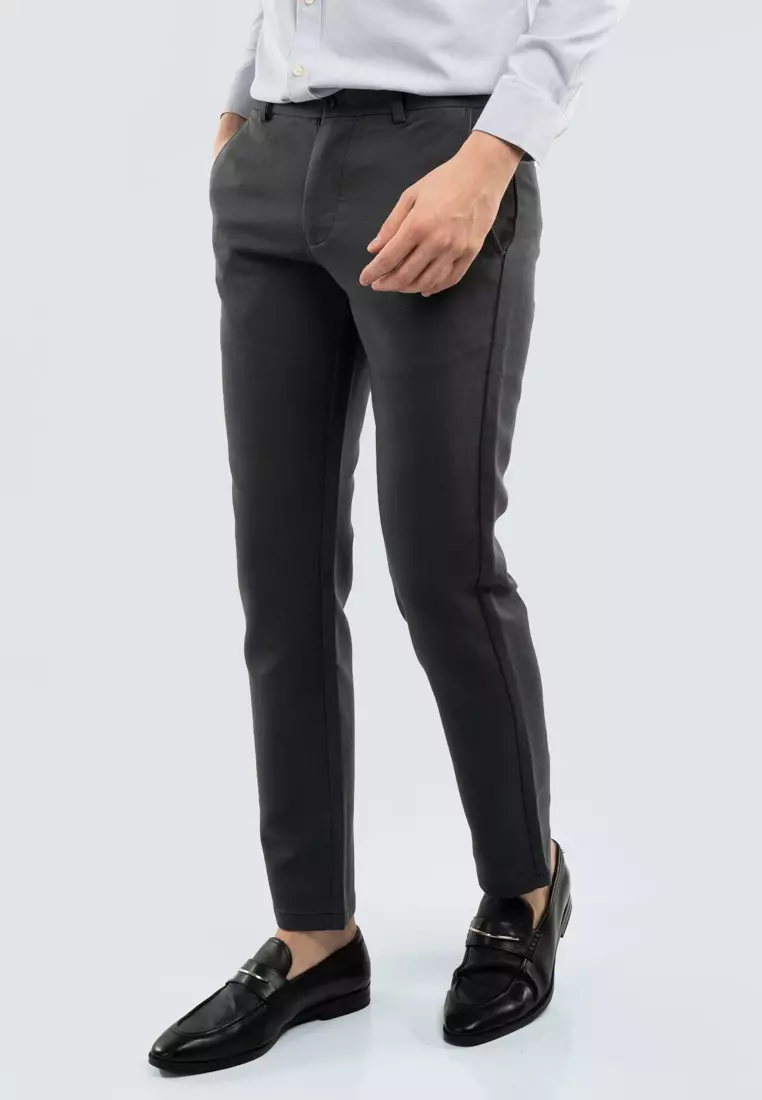 Polo Haus - Men’s Cotton Mix Regular Fit Flat Front Cotton Pant