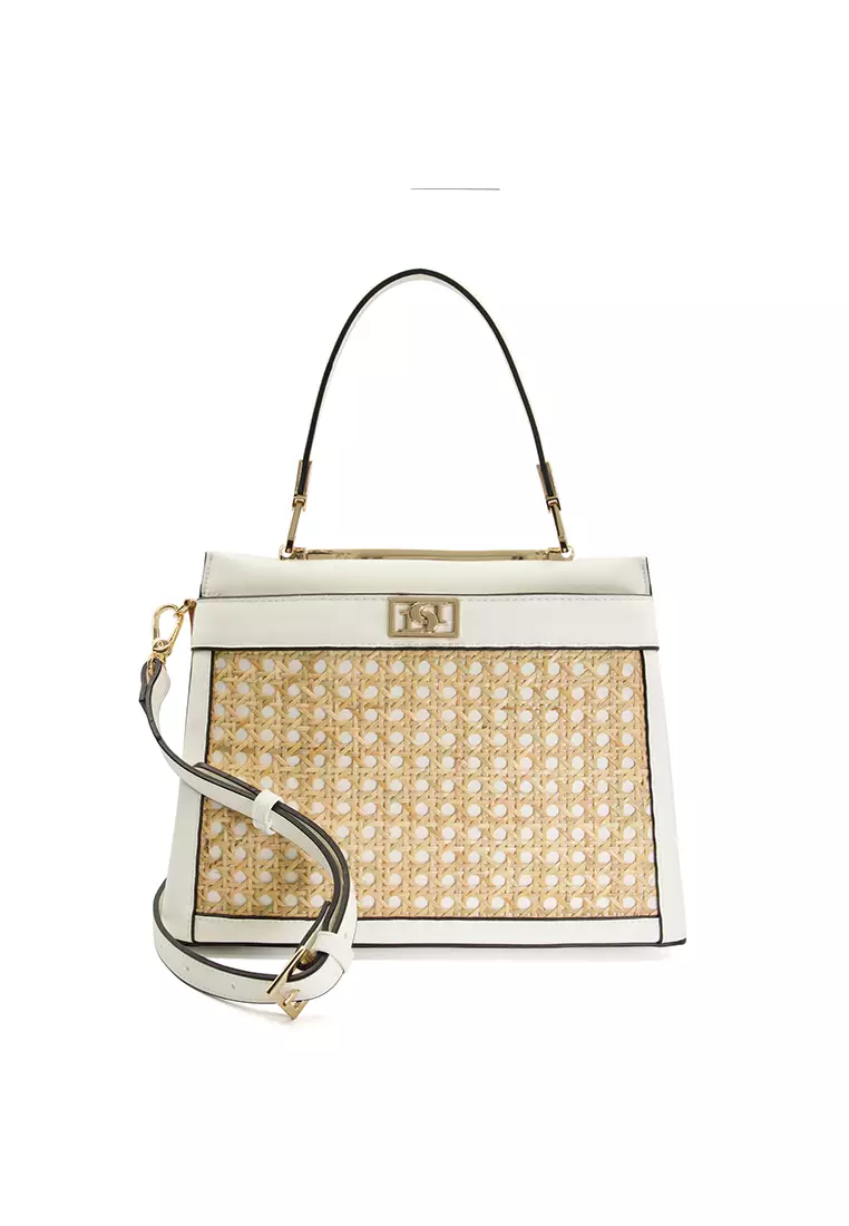 Ducier Large Rattan Tote Bag White