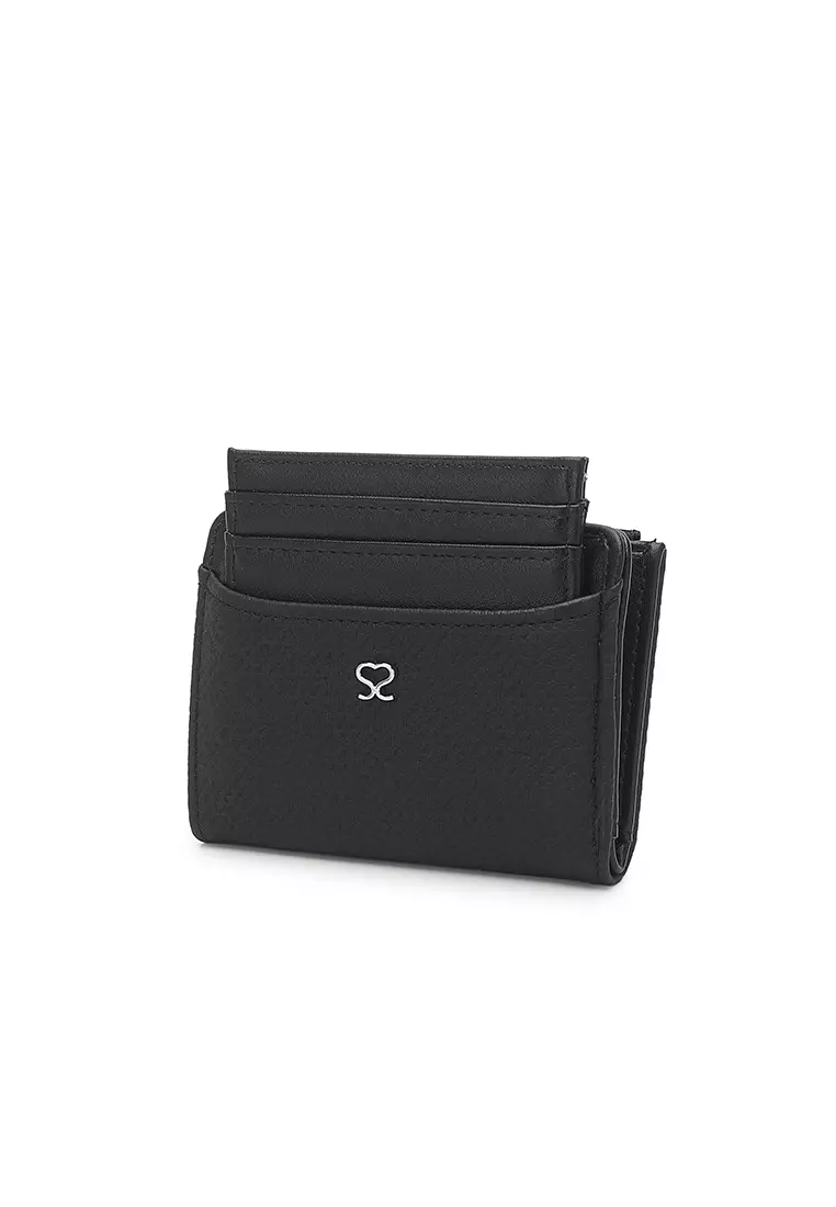 Women's 2 in 1 Purse/Wallet With Coin Compartment (Dompet Wanita 2 in 1 dengan Kompartmen Koin) - Hitam