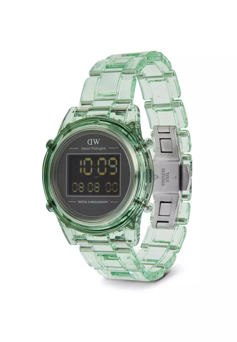 Jual Daniel Wellington Retro Digital 36mm Light Green Unisex