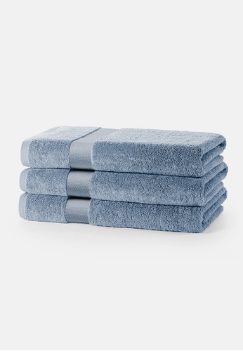 Grand Atelier blue Bluehaze 100% Cotton Thick Bath Towel (Premium Collection-Diamond Series) 0BA24HL6EE7D0BGS_1