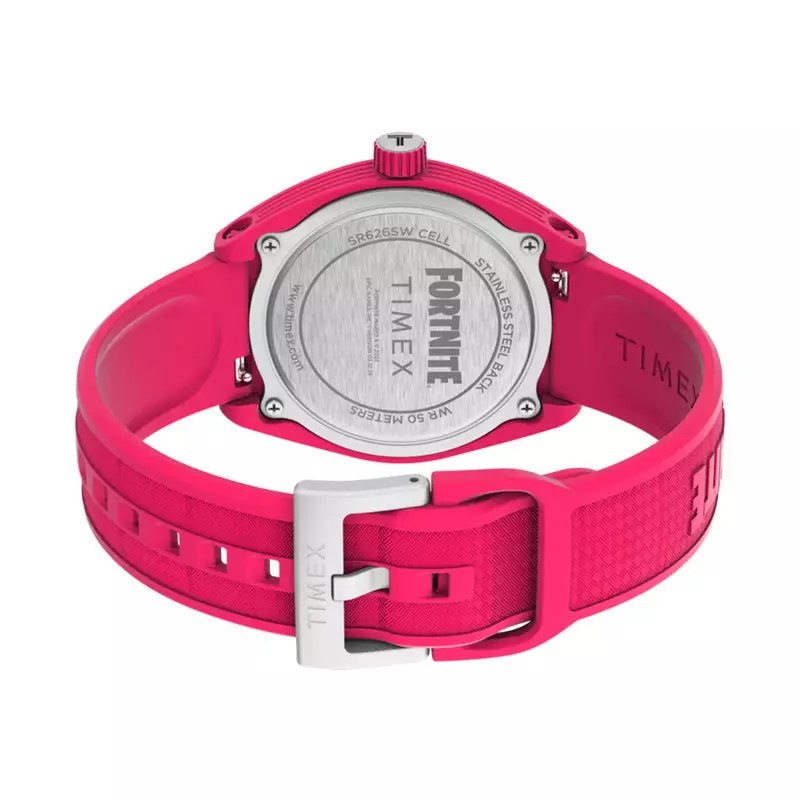 Jam Tangan Unisex Timex Urban Pop X Fortnite TW2W96800 Pink Dial Pink Polyurethane Strap