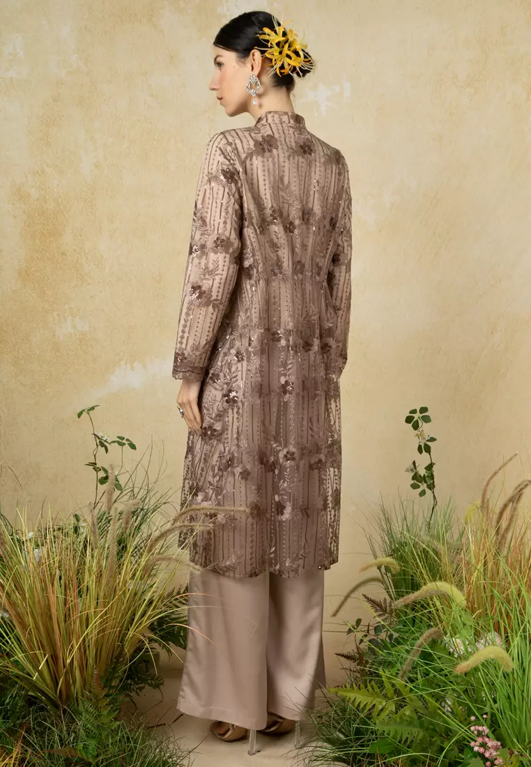 Citra Lace Long Top With Pants Set