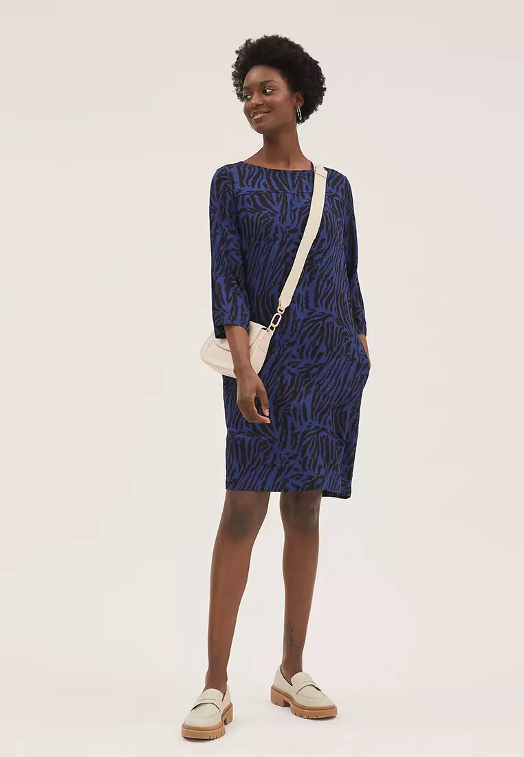 Animal Print Knee Length Shift Dress