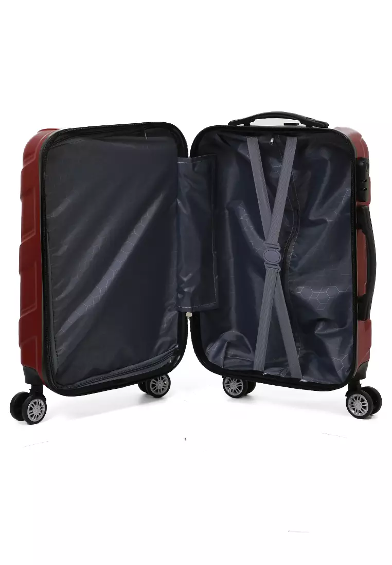 Carlton Koper Hardcase Unisex Size 20Inch Suitcase Combination Lock Large Compartment Material ABS+PVC Coated ORIGINAL - Red