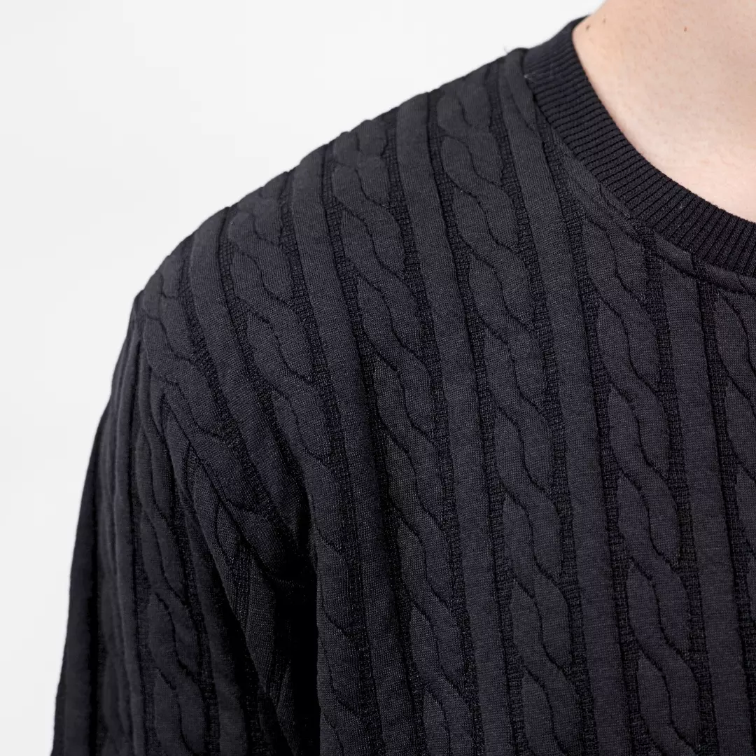 Ryusei Sweater YURA Knit Black – Sweater Knit dengan Tekstur Unik