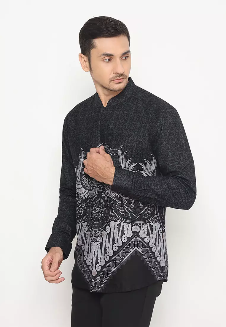 My Aksa Batik Pria Kemeja Furing Koko Panjang Erwin Elga