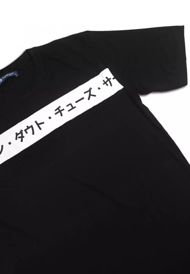 MTC52C whitelist chest jpn blk T-shirt Hitam