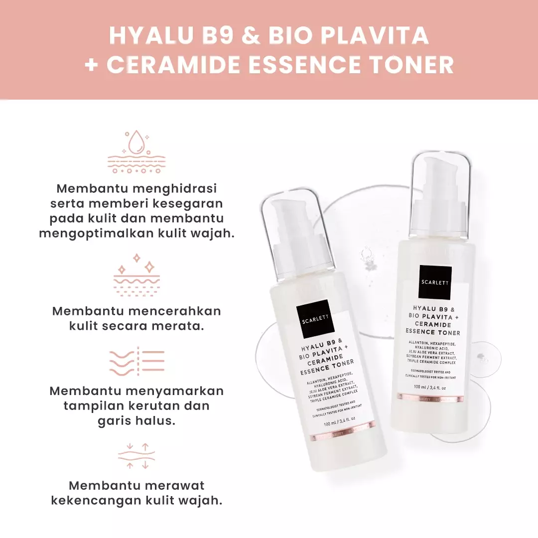 Scarlett Whitening Age Delay - Hyalu B9 + Bio Plavita & Ceramide Essence Toner