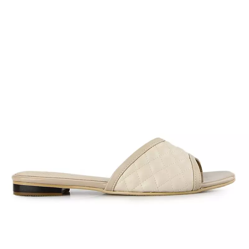 Loly Sandal wanita Flat Slip On - Cream