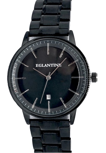 EGLANTINE black EGLANTINE® Paname 40mm Unisex IP Black Alloy case Quartz Watch, black dial on IP Black Steel Bracelet 6C074ACBCB2D3FGS_1