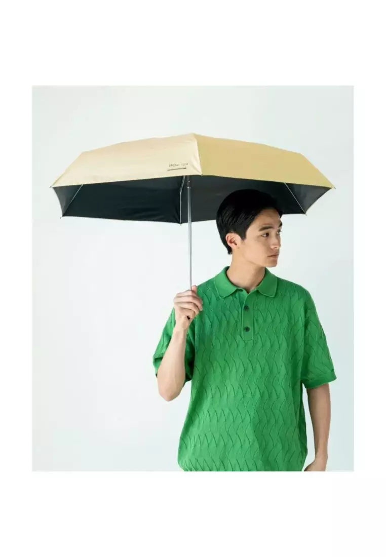 WPC IZA Compact (2025) UV Protection UPF 50+ Umbrella 53cm (Light Grey X Off White)