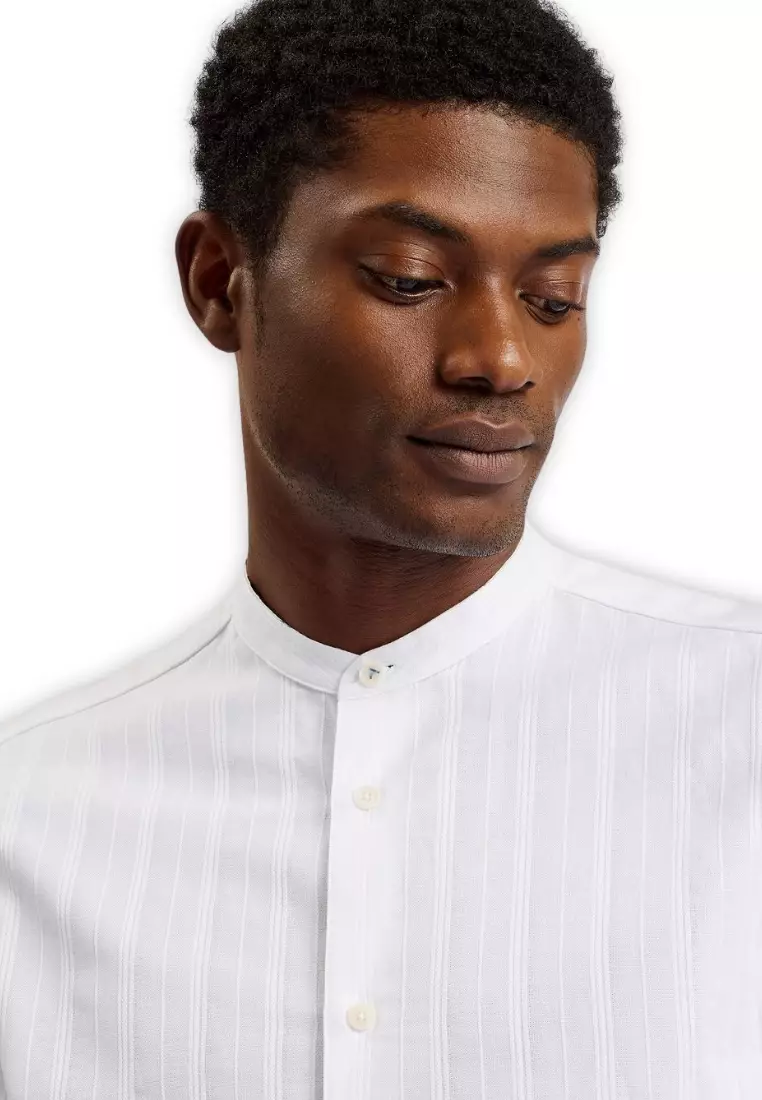 Buy TED BAKER Ted Baker LS Grandad Collar Stripe Shirt 2025