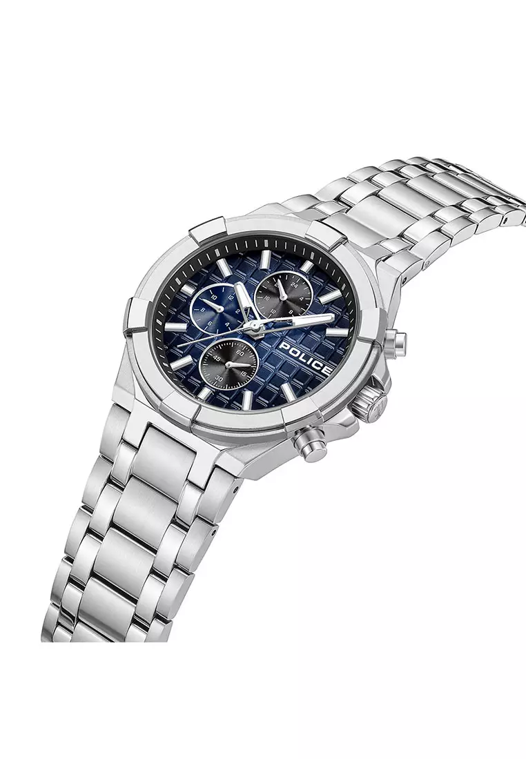 Police Guardian Silver Stainless Steel Analog Quartz Watch For Men PEWGK0082004