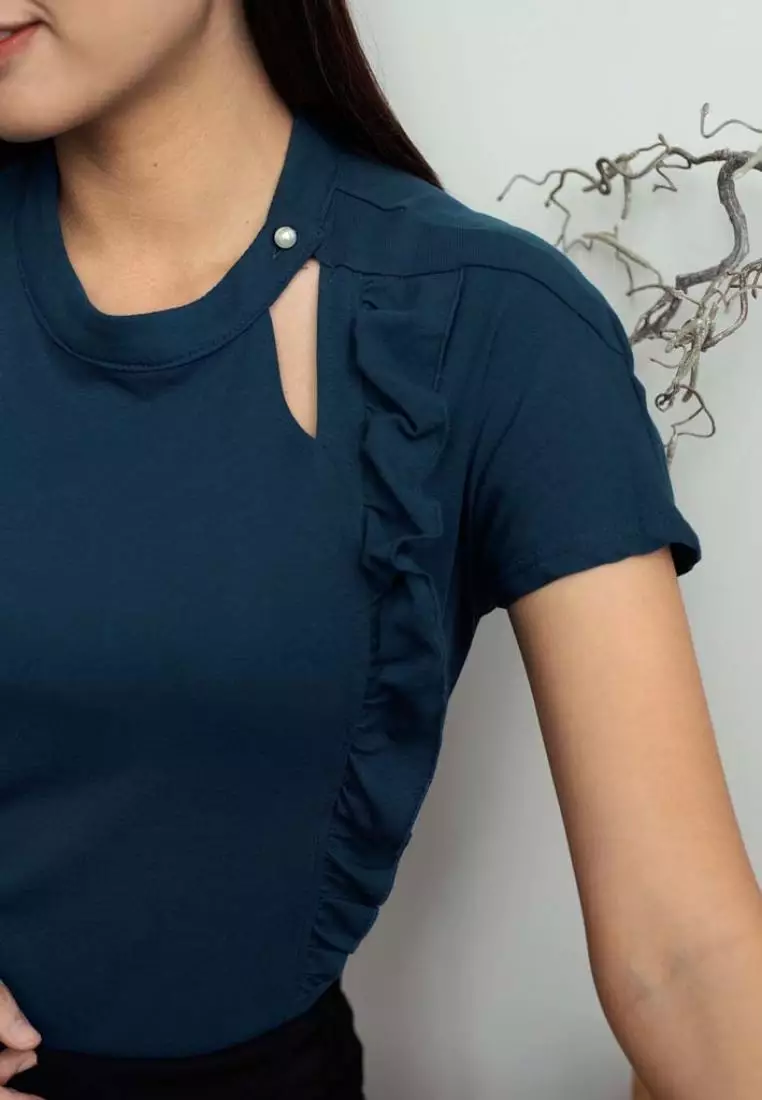 COTTON BLOUSE WITH RUFFLES DETAILS