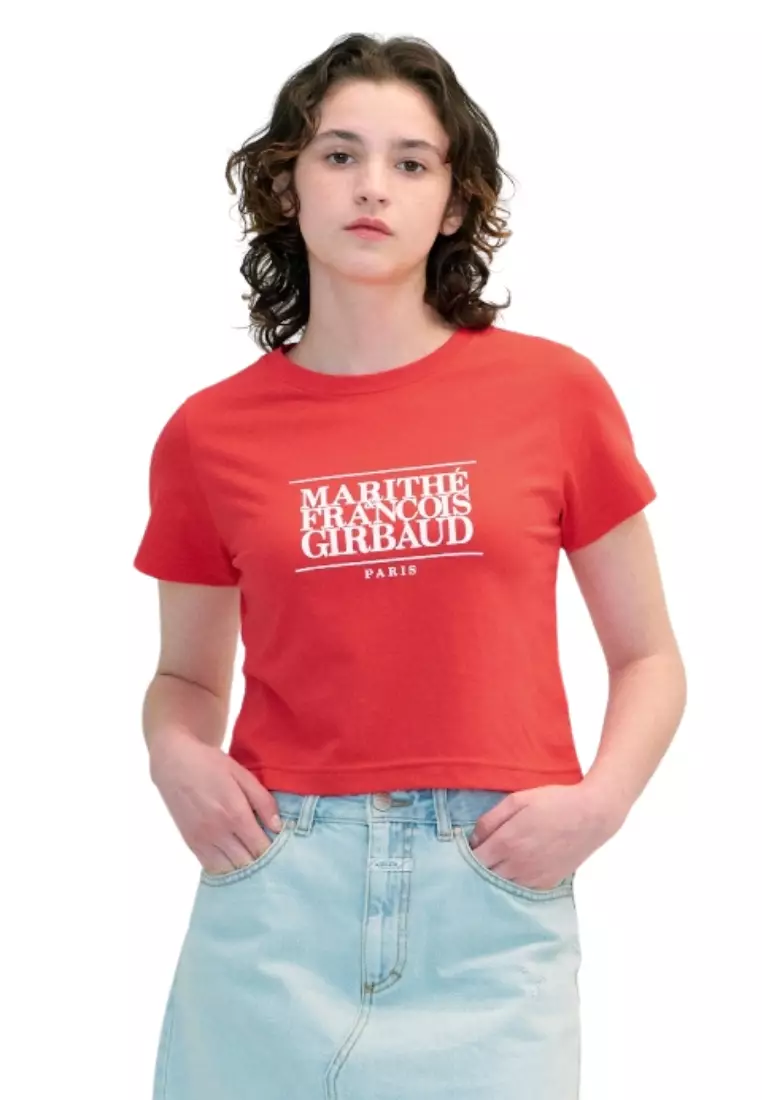 ★Marithe + Francois Girbaud★ W CLASSIC LOGO CROP TEE red 1 Jual Marithe + Francois Girbaud W Classic Logo Crop Tee