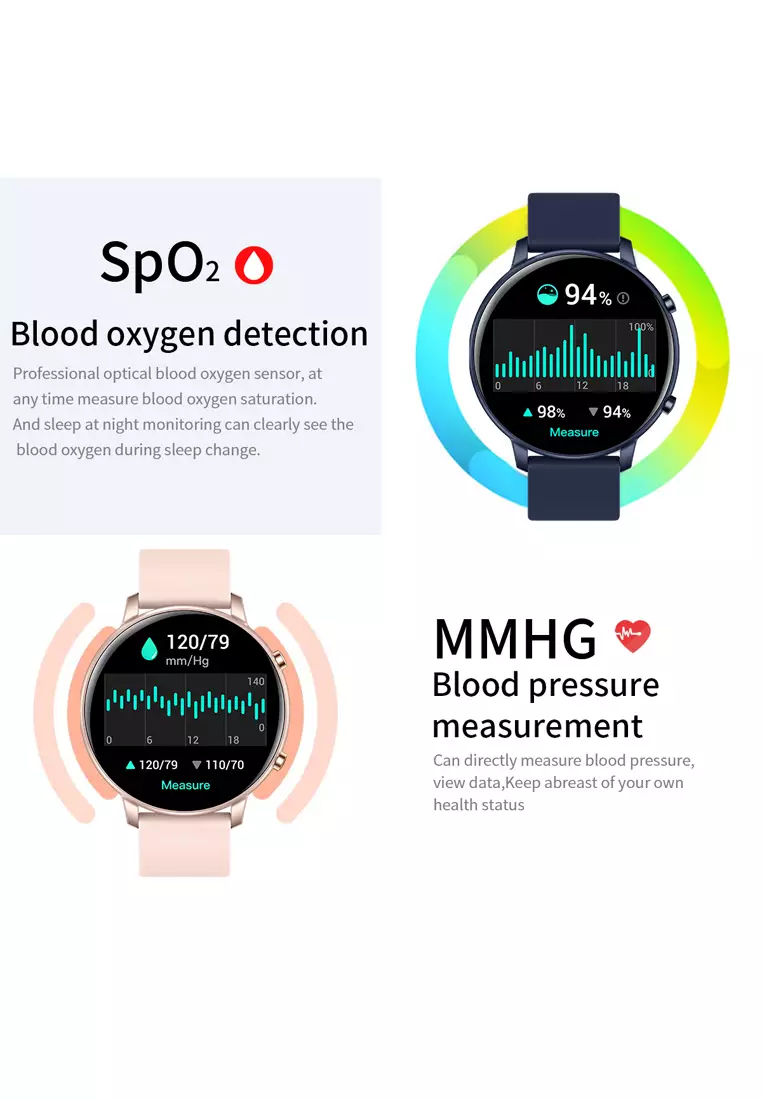 SmartWatch G28 Bluetooth Call Jam Pintar 24H Temperature Monitoring Sport Fitness Touch Screen pink dengan tali jam gratis
