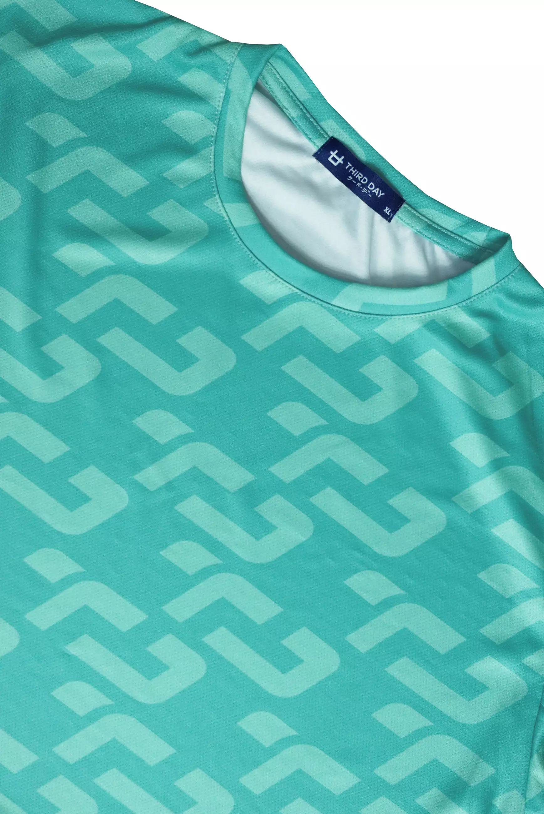 Td Active LSB16 baju crop zumba wanita quickdry fullprint hijau tosca