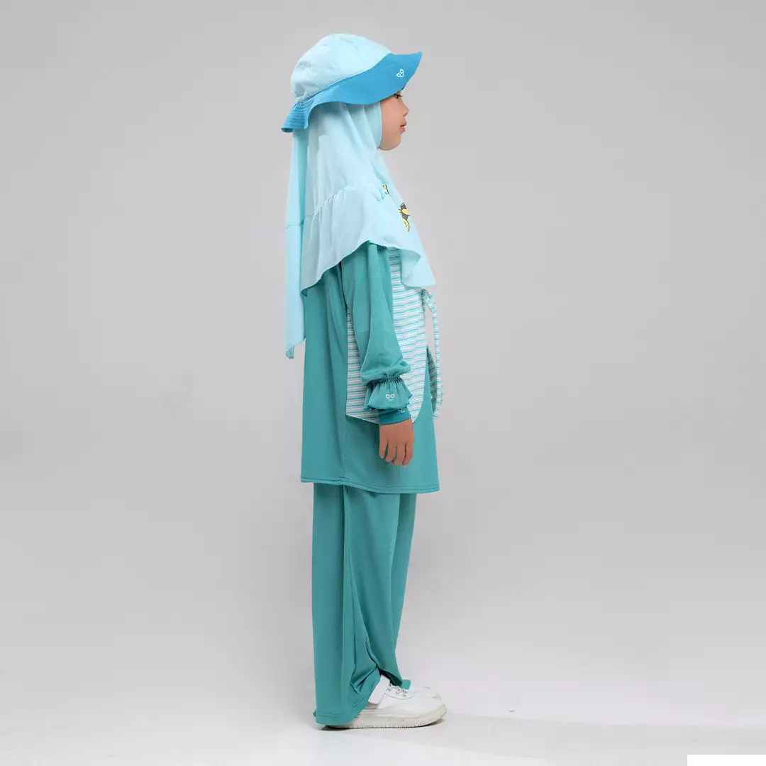 Rabbani - Setelan Baju Anak Perempuan Lengan Panjang Bani Batuta Sporty Maisie Exclusive - Light Tosca