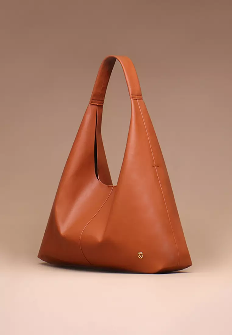 Silvertote Tas Bahu Wanita Allene Vegan Leather Hobo Brown