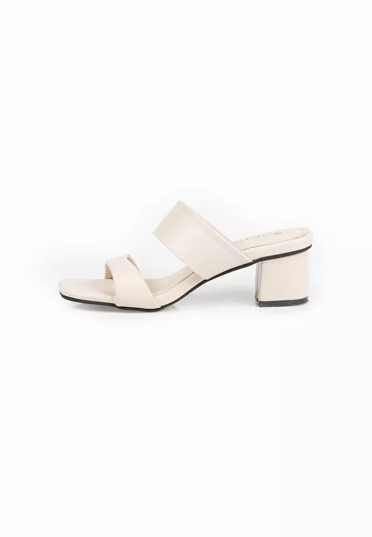 SEIS Amori Sandal Heels Wanita Hak 5 cm - CREAM