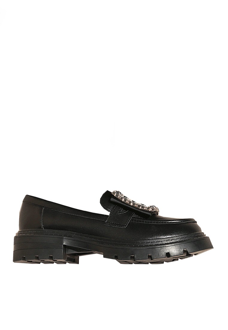 VANSA Square Rhinestone Platform Loafers VSW-F567-200