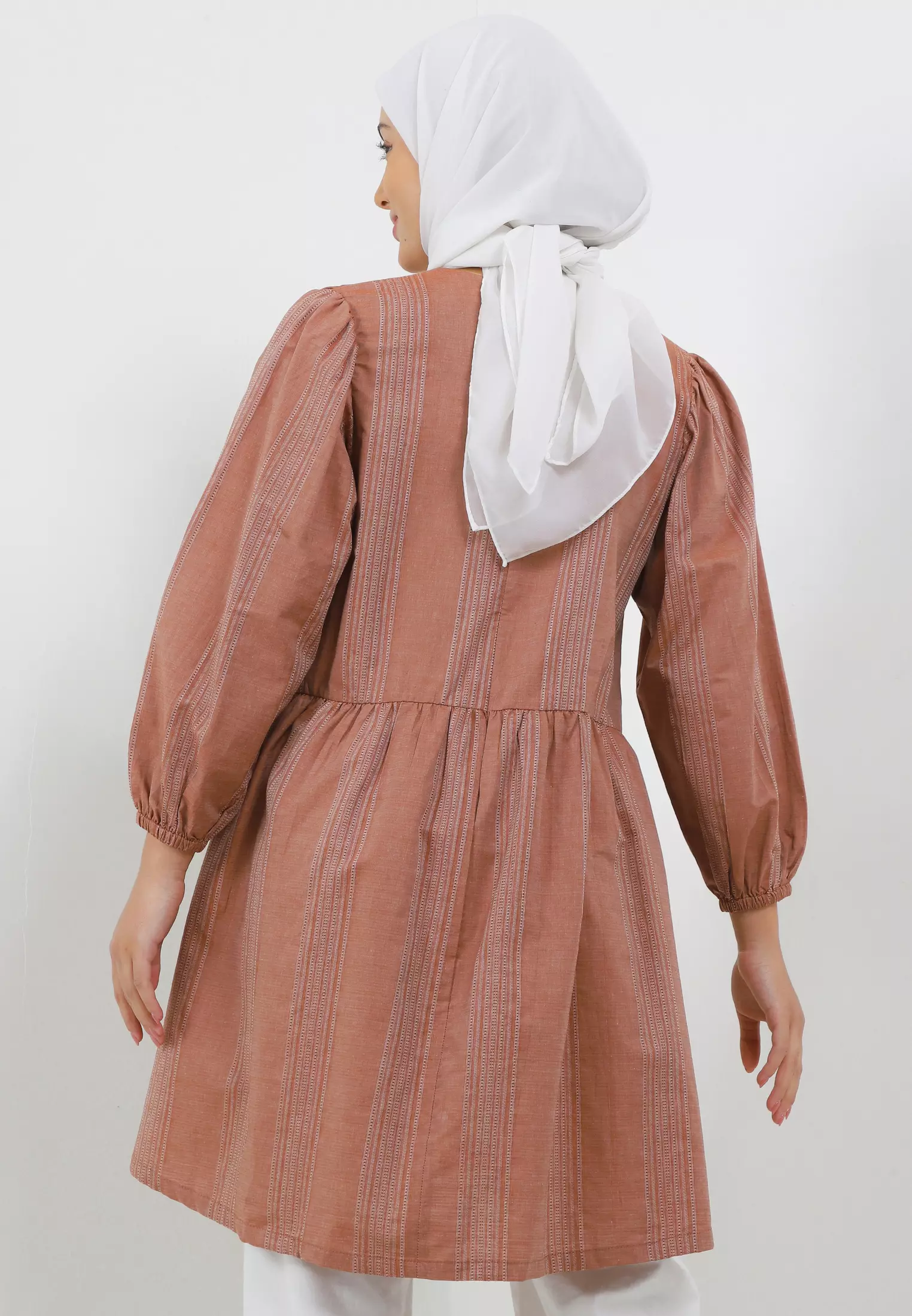 MFMW Berdine Tunik Brown Motif Salur