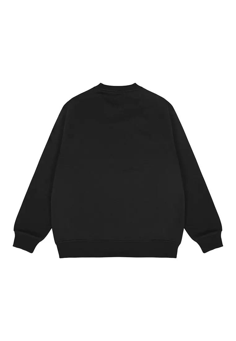 3Second Men's Jacket Crewneck Sweatshirt Relaxed Fit Fleece Creast C150325