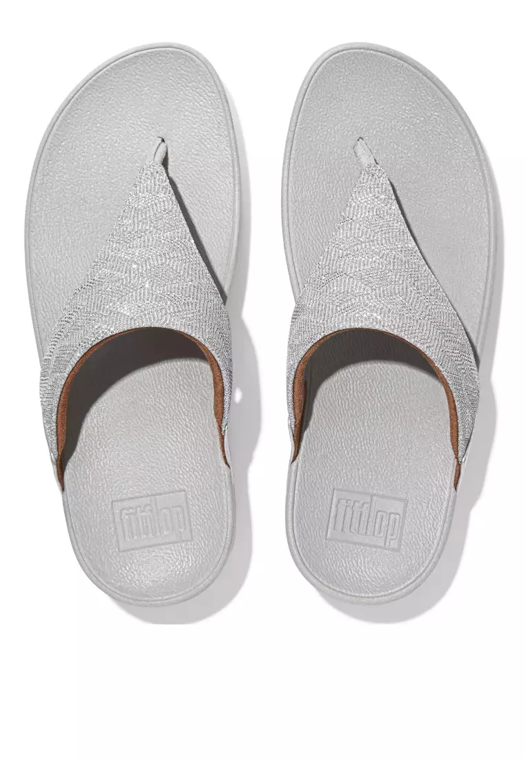 FitFlop LULU Women's Glitz Toe-Post Sandals - Silver (ET8-011)