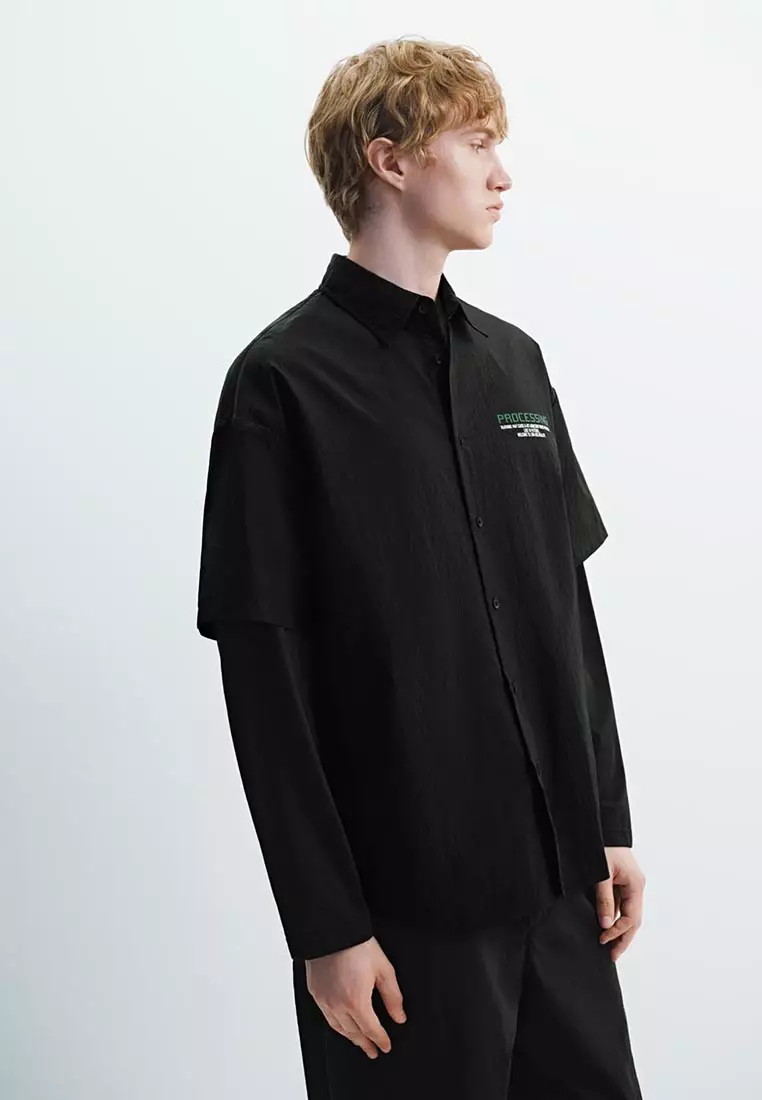 合体型开襟衬衫