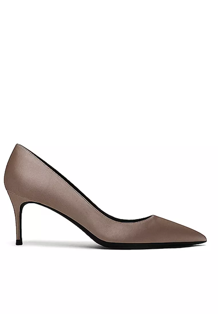 6CM Silk Fabrics Pointed High Heel Shoes HZL163