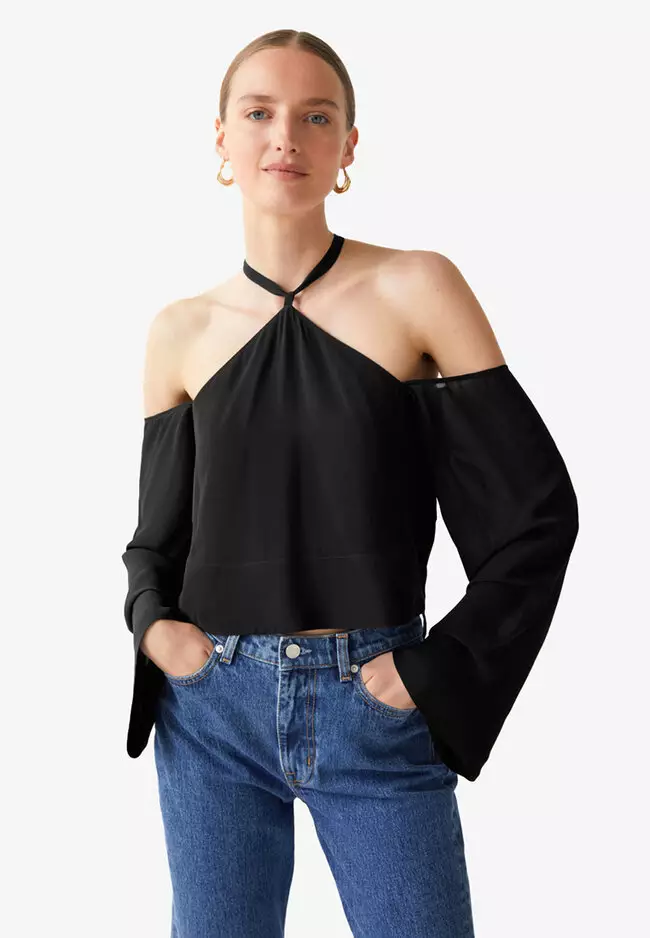 Off shoulder cheap halter top