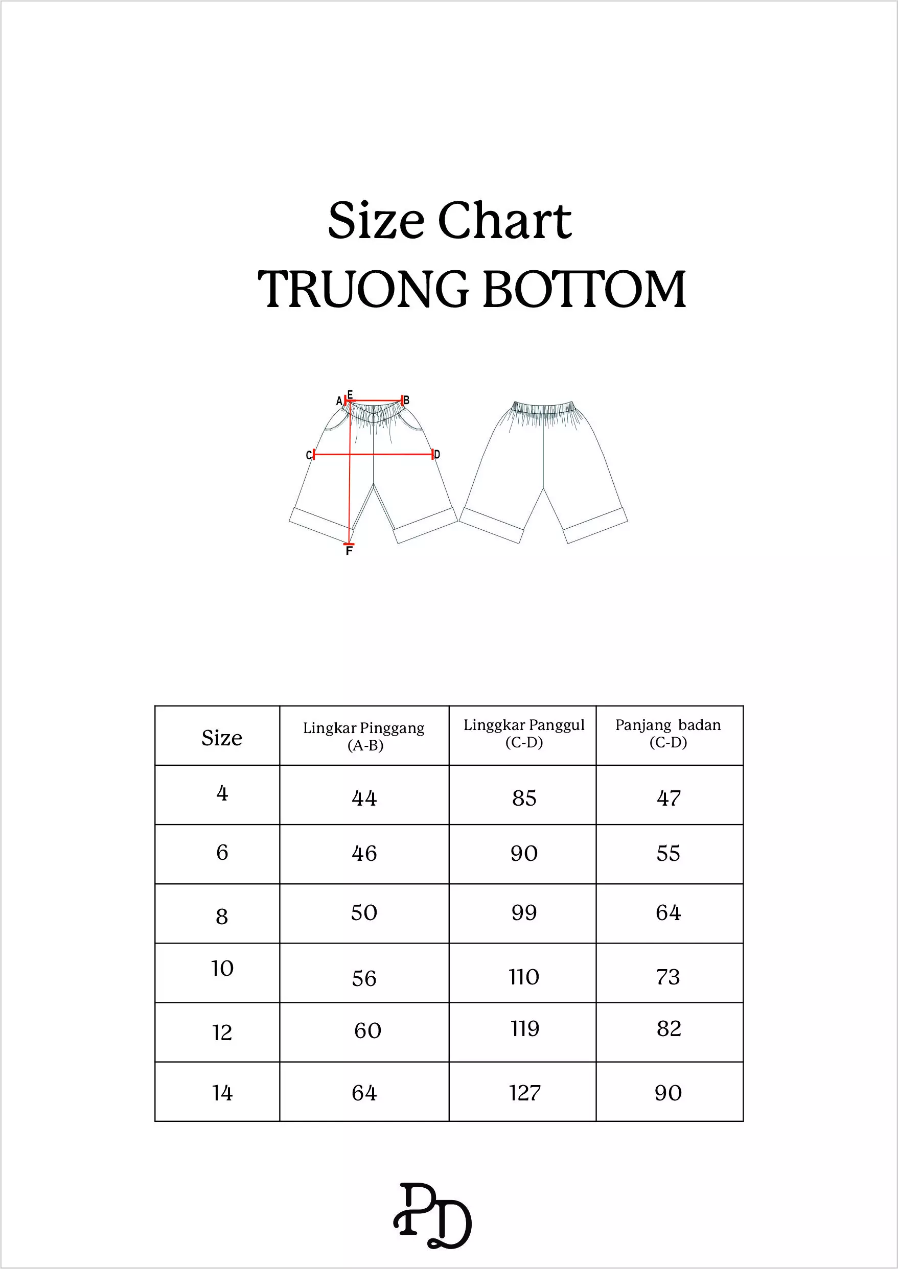 Pito Dito Girl Truong Celana Kulot Katun Anak Beige - Size 14