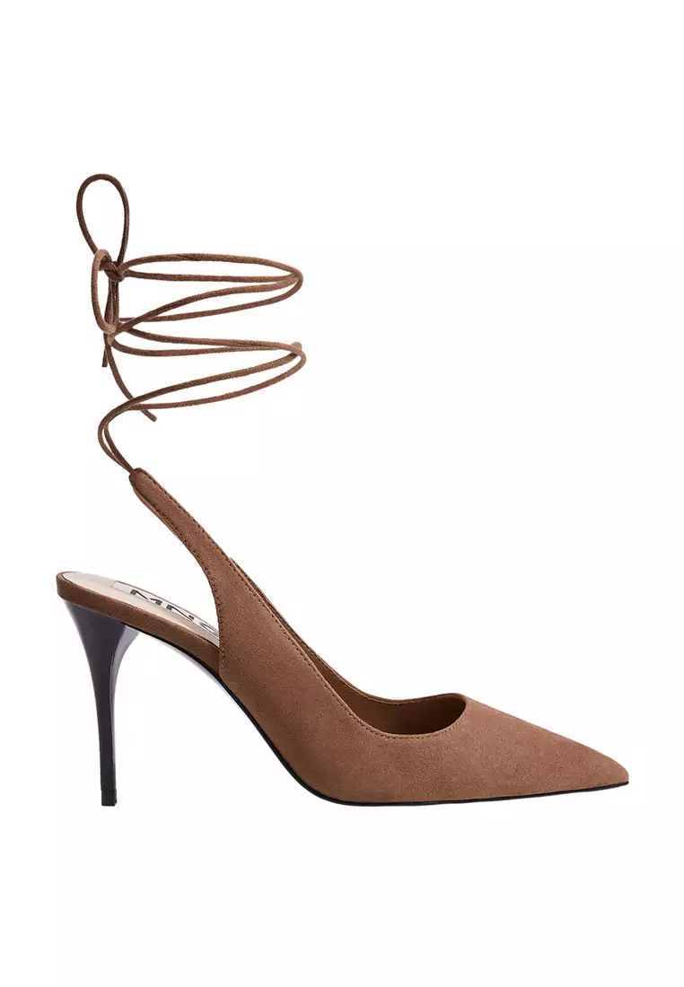 Discount on Mango  shoes - SKU: Lace-Up Leather Heels
