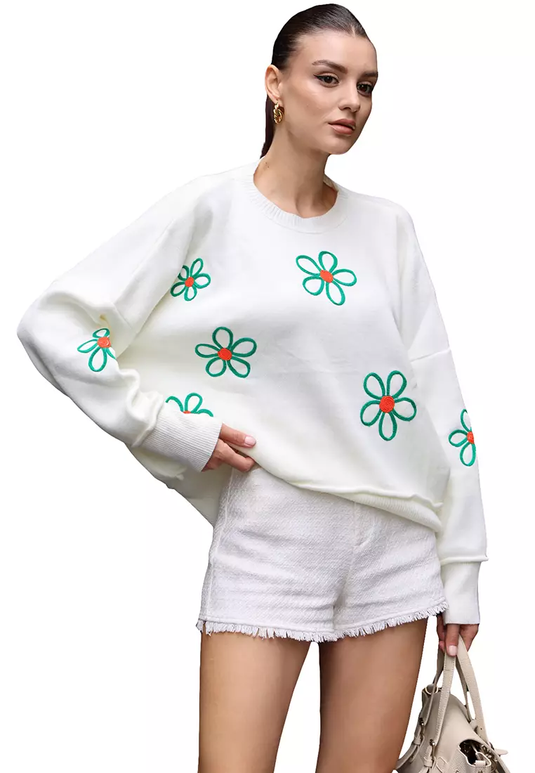 White poncho sweater cheap
