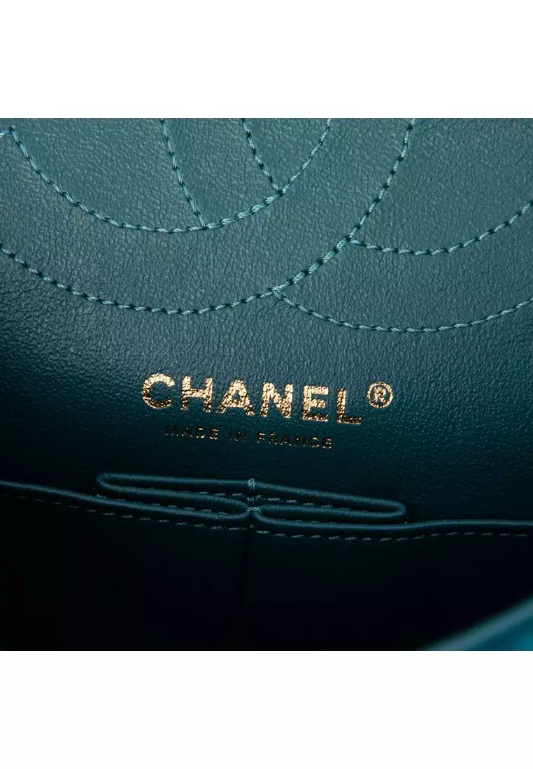 Pre-Loved Chanel Chevron Velvet Reissue 2.55 Double Flap 225