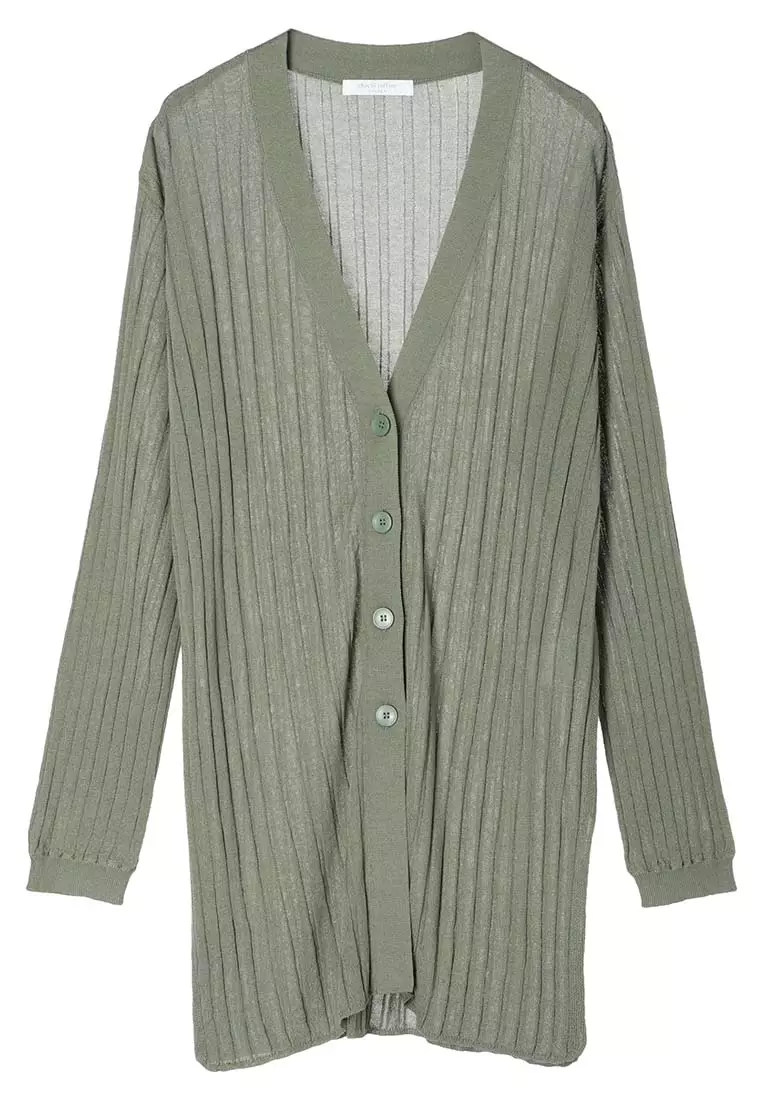 Green Parks - Niigata Knit Ribbed Mid-Length Cardigan