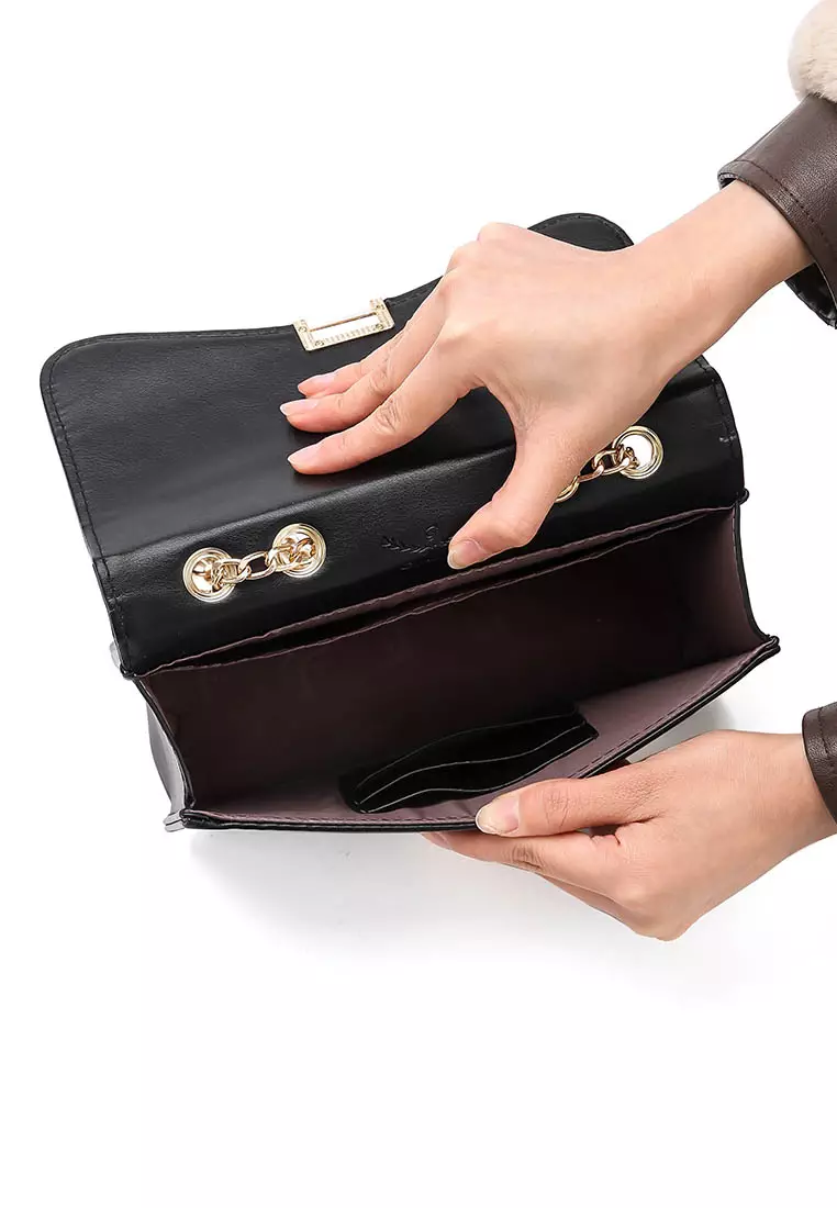 GYKACO SEORINA Black - Tas Wanita Sling Bag - Fashion Top Handle Bag (Import)