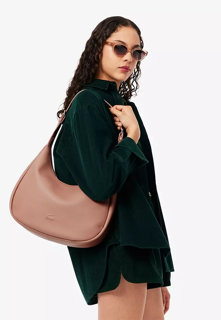 City Court Grain Leather Hobo Bag