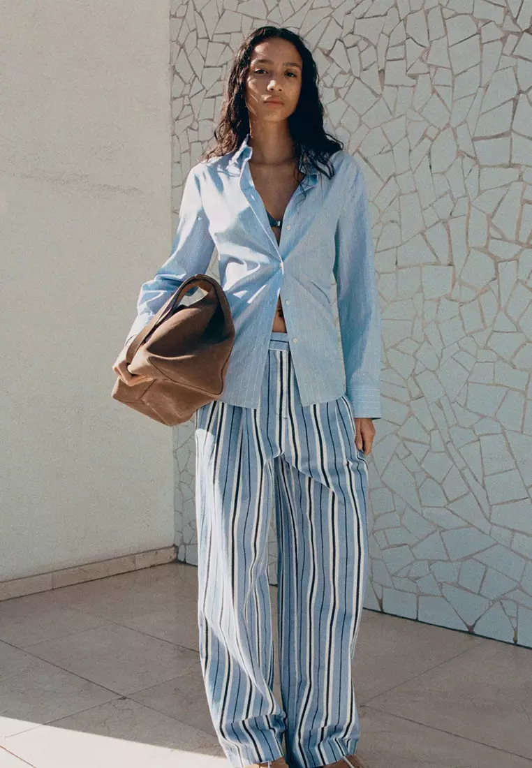 Wide Leg Striped Jeans