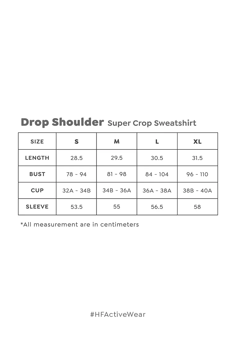 HAPPYFIT Drop Shoulder Super Crop Sweatshirt - Army Green