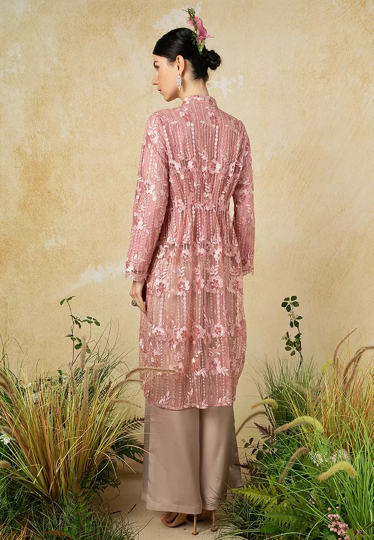 Citra Lace Long Top With Pants Set